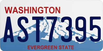 WA license plate AST7395