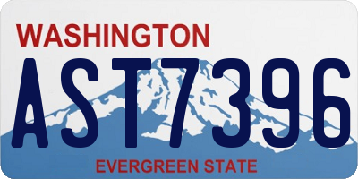 WA license plate AST7396