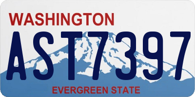 WA license plate AST7397