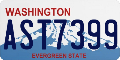 WA license plate AST7399
