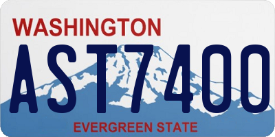 WA license plate AST7400