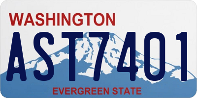 WA license plate AST7401