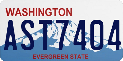 WA license plate AST7404