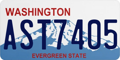 WA license plate AST7405