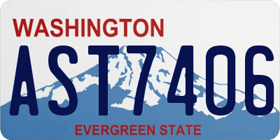 WA license plate AST7406