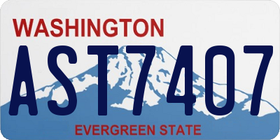 WA license plate AST7407