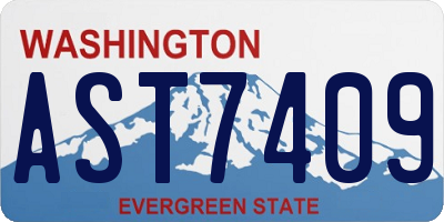 WA license plate AST7409