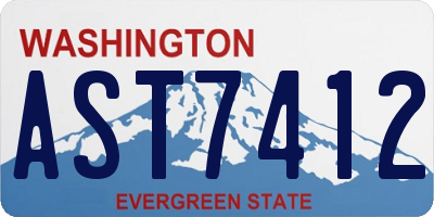 WA license plate AST7412