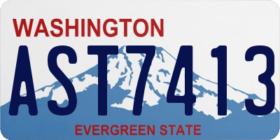 WA license plate AST7413