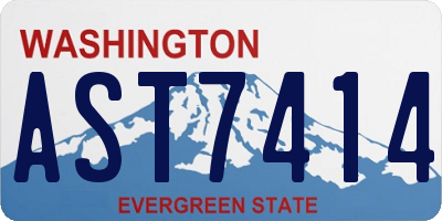 WA license plate AST7414