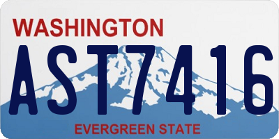 WA license plate AST7416