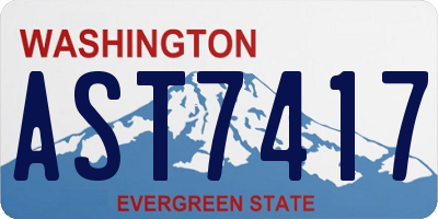 WA license plate AST7417