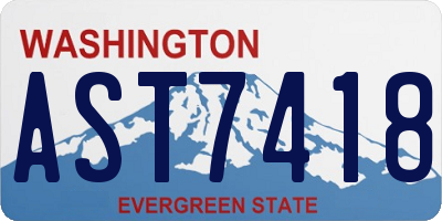 WA license plate AST7418