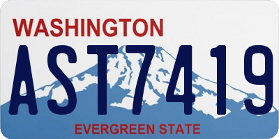 WA license plate AST7419