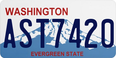 WA license plate AST7420