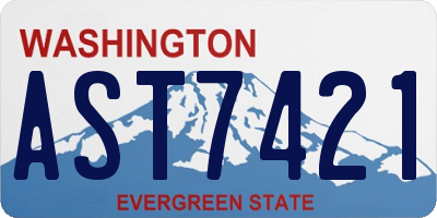 WA license plate AST7421