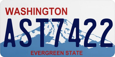 WA license plate AST7422