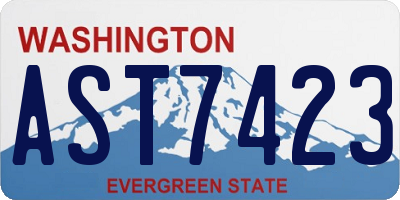 WA license plate AST7423