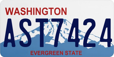 WA license plate AST7424