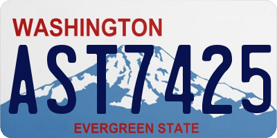 WA license plate AST7425