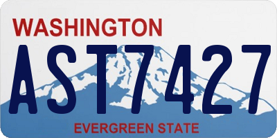 WA license plate AST7427