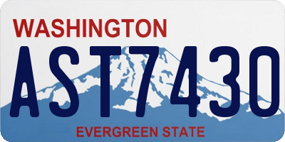 WA license plate AST7430