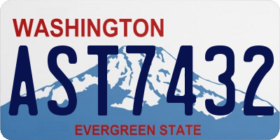 WA license plate AST7432