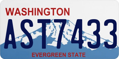WA license plate AST7433