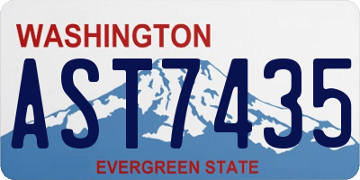 WA license plate AST7435