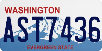 WA license plate AST7436