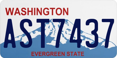 WA license plate AST7437