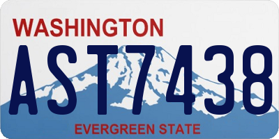 WA license plate AST7438