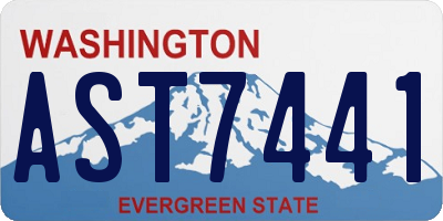 WA license plate AST7441