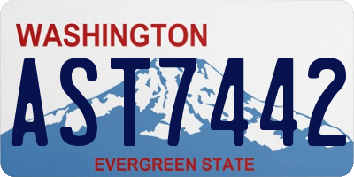 WA license plate AST7442