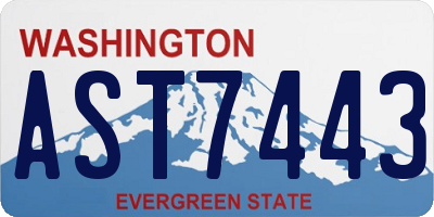 WA license plate AST7443