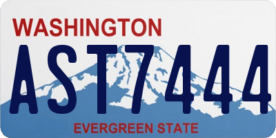 WA license plate AST7444
