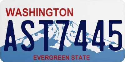 WA license plate AST7445