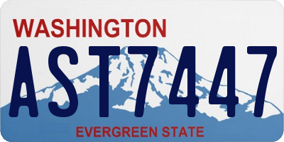 WA license plate AST7447
