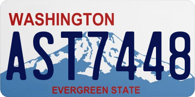 WA license plate AST7448