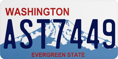 WA license plate AST7449