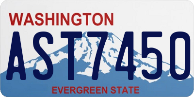 WA license plate AST7450