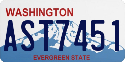 WA license plate AST7451
