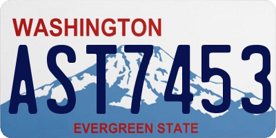 WA license plate AST7453