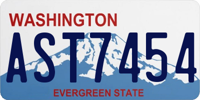 WA license plate AST7454