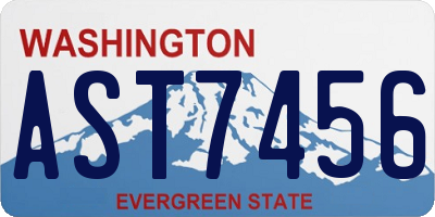 WA license plate AST7456