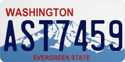 WA license plate AST7459