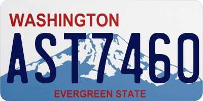 WA license plate AST7460