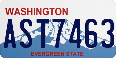 WA license plate AST7463