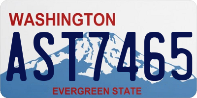 WA license plate AST7465