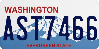 WA license plate AST7466
